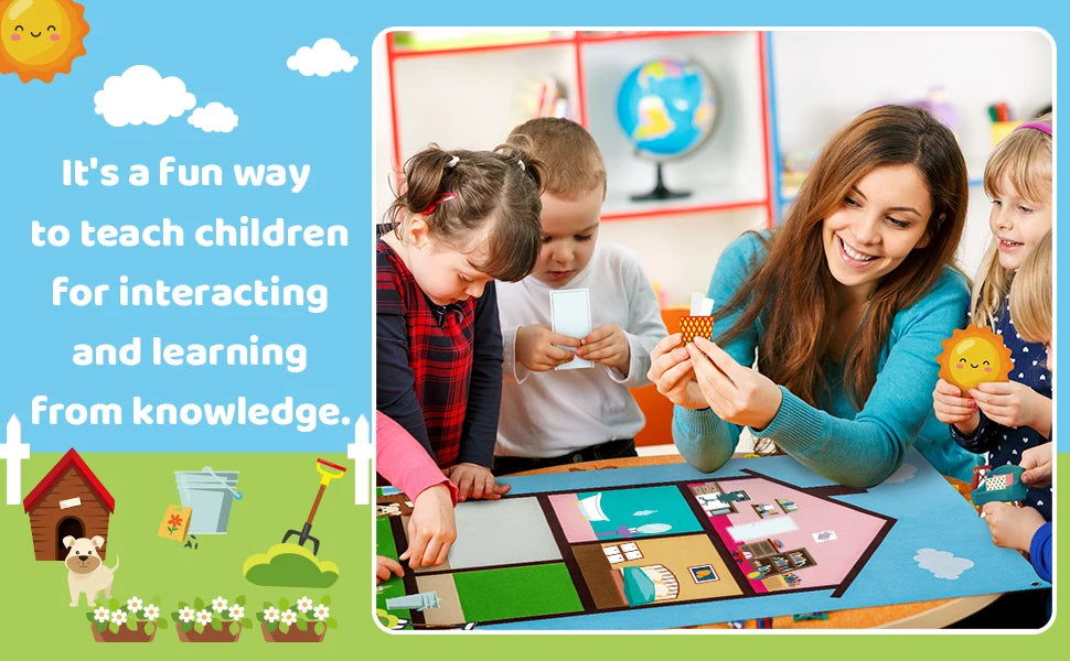 Farm Animals Felt Story Busy Board 4-in-1 Learning Activity Set
