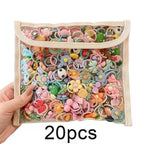 Cute Thumb Hair Ties For Girls,high Elasticity,cartoon Animal Flowers And Fruit Decorative Hair Band,sweet Girl Hair Rope