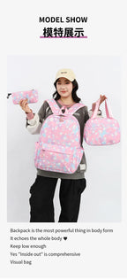 3Pcs/Set KPop Demon Hunter School Bags Girls Teens Rumi Mira Zoey Youth School Backpack Travel School Students Laptop Backpack