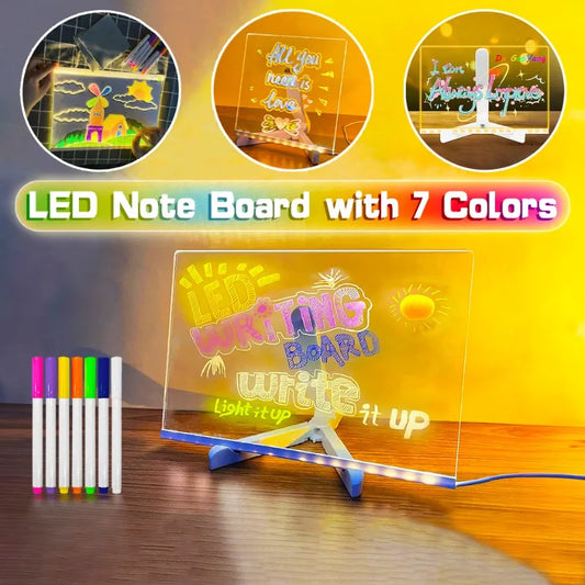 Luminous Acrylic LED Drawing Board for Kids DIY Art