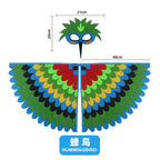 Animal Bird Wings+Mask Suit Stage Performance Peacock Owl Parrot Bird Felt Cape Halloween Bird Funny Party Cosplay Cloak