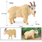 Oenux Classic Farm Animal Simulation Sheep Goat Argali Antelope Model Action Figure Poultry Figurines Cute Toy For Kid Gift
