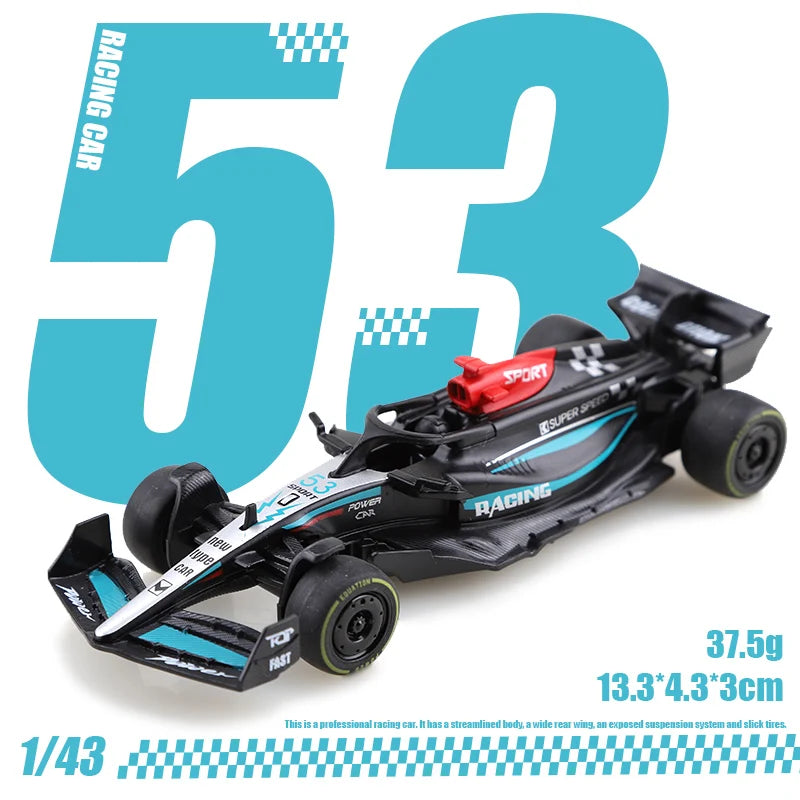 (Bagged) 1.43 Alloy Model Racing Car Toy, Exquisite Formula Alloy Pullback Racing Car, Children's Toy, Best Birthday Gift.