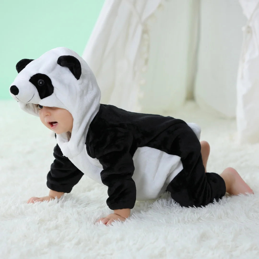 Baby Unisex Romper Newborn Panda Animal Cartoon Onesie Pajamas Anime Cosplay Costumes for Kids Boys Girls Christmas Halloween
