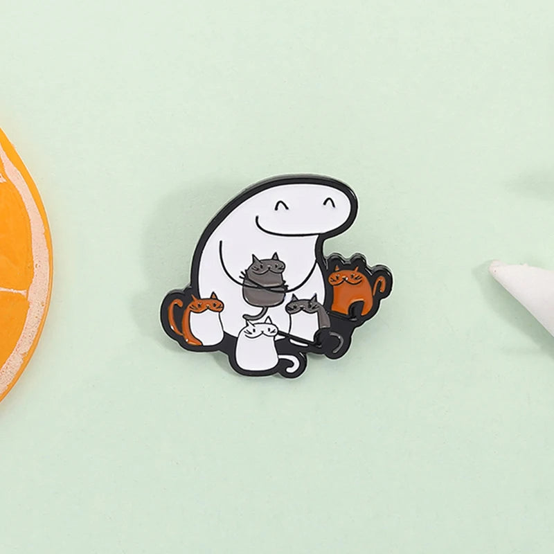Funny Cartoon Characters Flork Enamel Pins No Me Ofrezcan Pan Simple Figure Brooches Lapel  Badge Jewelry Gifts for Friends