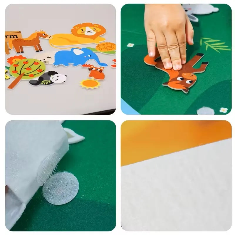 Farm Animals Felt Story Busy Board 4-in-1 Learning Activity Set