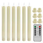 LED Flameless Taper Candles Flickering with 10-Key Remote 11" Battery Operated Ivory Candlesticks Christmas Home Wedding Decor