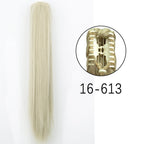 Synthetic Long Straight Claw Clip On Ponytail Hair Extensions 24Inch Heat Resistant Pony Tail Hair piece For Women Daily Party