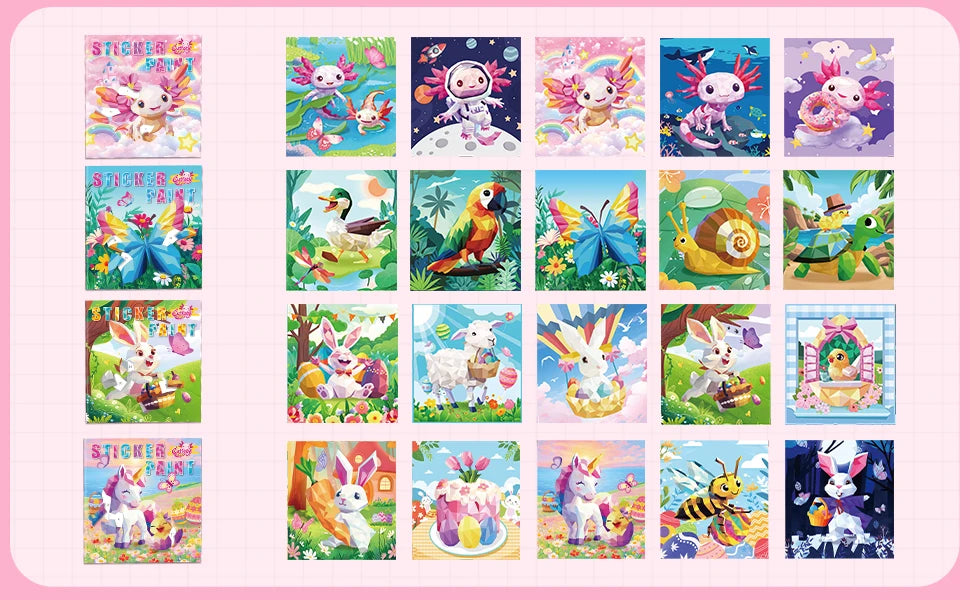 1/2PCS CutteeyFyry Sticker Book By Number Unicorn Stickers Paint Book For Kids Paint by Number Sticker Book Keep Kids Busy