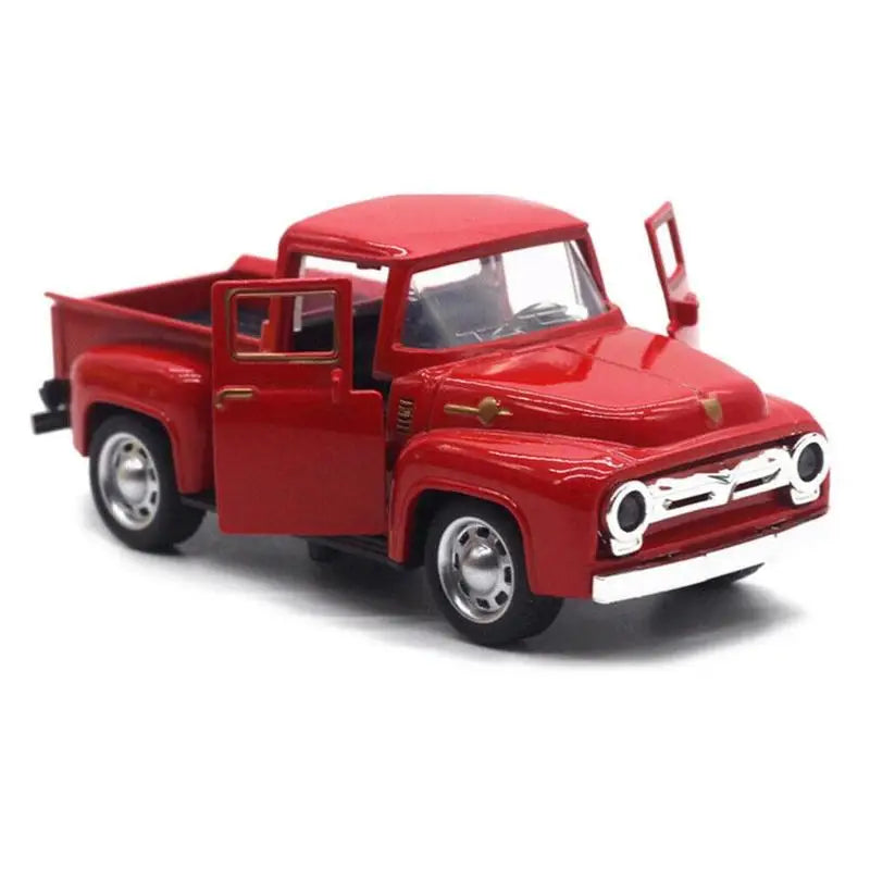 1:32 Red Vintage Metal Truck Pull Back Model Toy