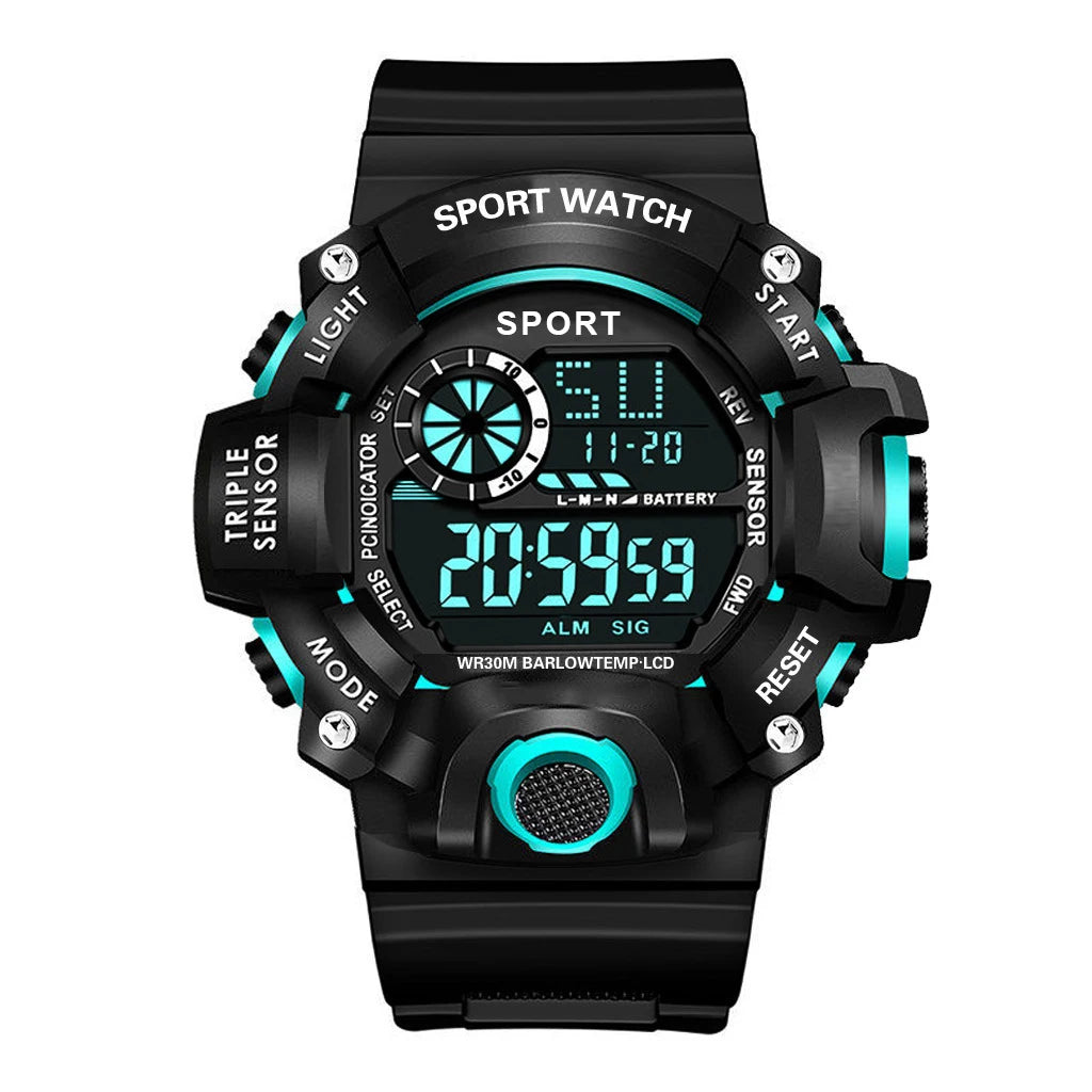 Men’s Digital Sports Watch – Waterproof Multifunction Military Watch