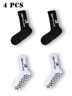 4 Pairs Men's Athletic SocK Soccer Socks Sports Grip Sock Anti-slip Basketball Socks Spot Rubber Non-Slip Soft Cotton Soccer Sox