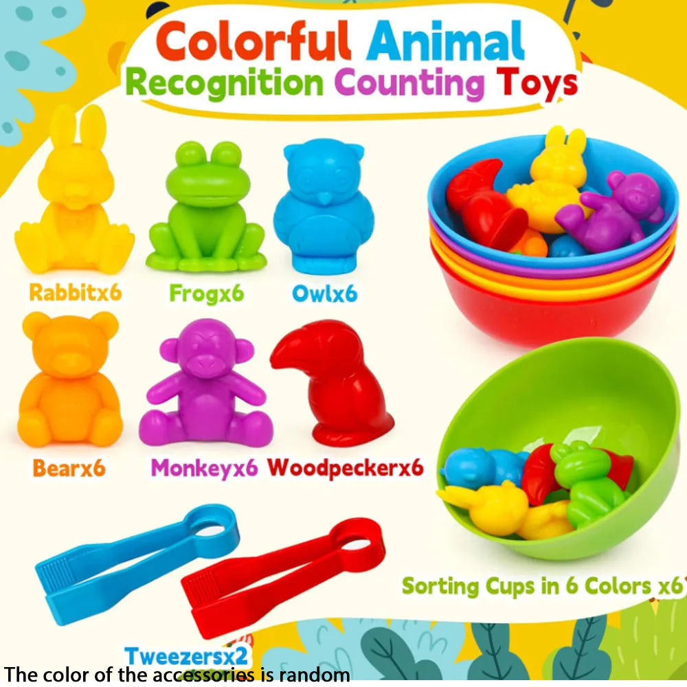 Counting Animal Toys Matching Game for Kids
