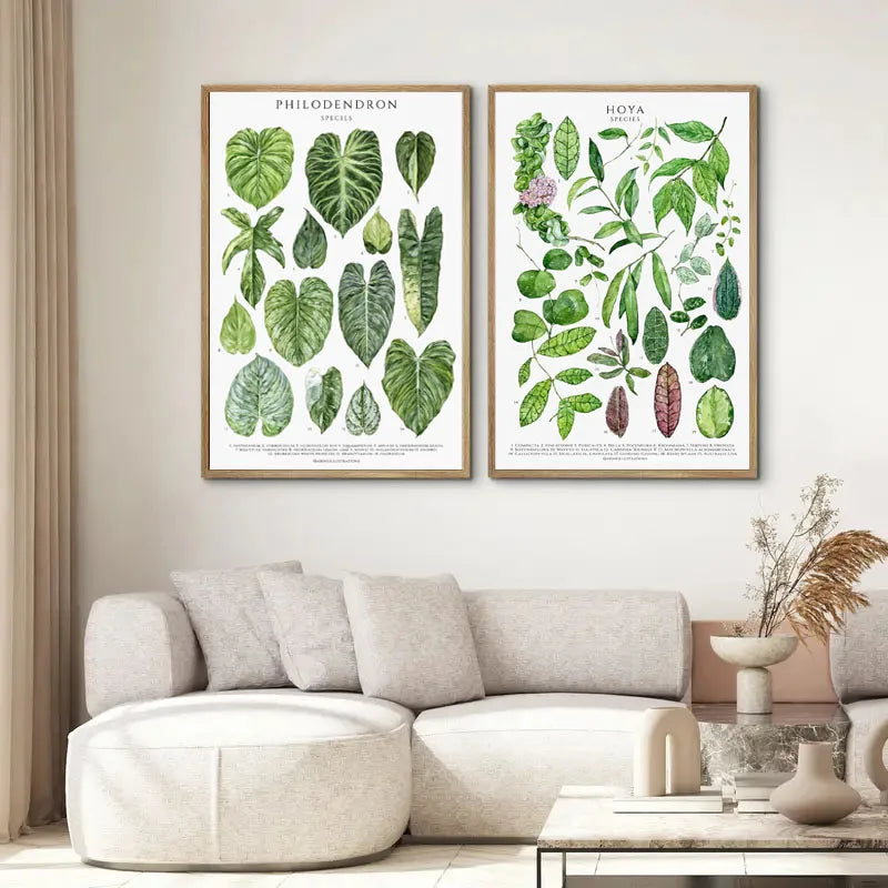 1pc Green Botanical Leaves Interior Art Print Houseplants Nature Indoors Canvas Wall Home Decor Calming Poster Foliage and Plant