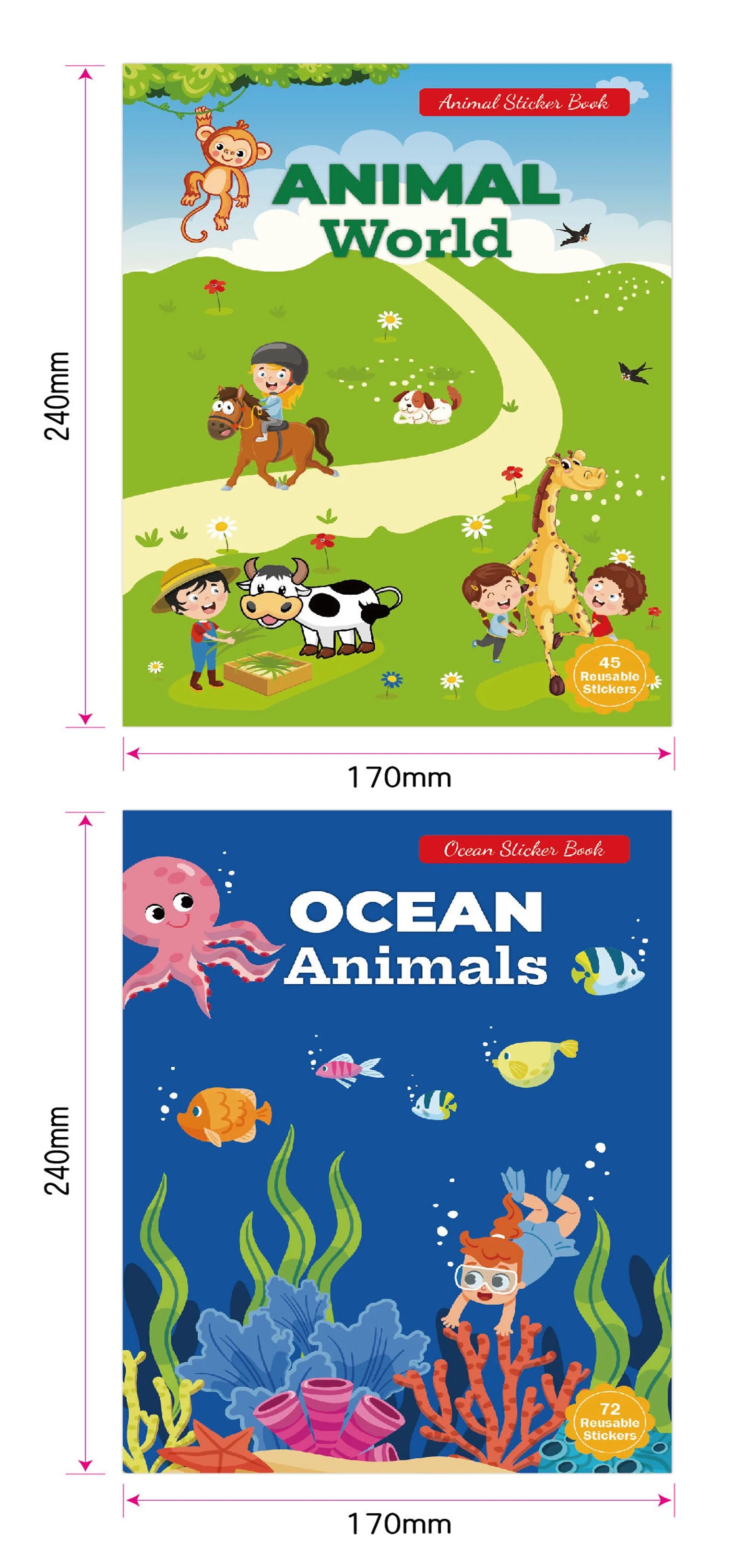 New Sticker Book Focus Potential Development Reusable Stickers Cartoon Animal Enlightenment Baby Early Education Book For Kids