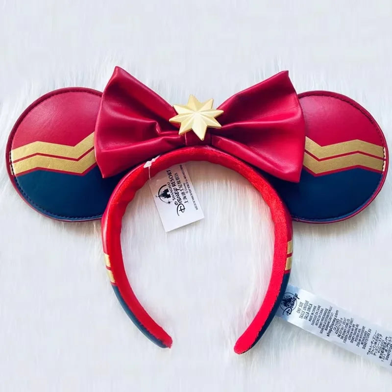 Disney Princess Headband Mickey Ear Rapunzel Sequin Bow Hair Hoop Birthday Gift Girl Accessories Halloween Gift Christmas Jack