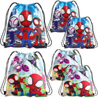 1/4/12Pc Cute Spider Nonwoven Loot Bag Drawstring Pockets Birthday Gift Bags for His Amazing Friends Party Supplies Spider Gifts
