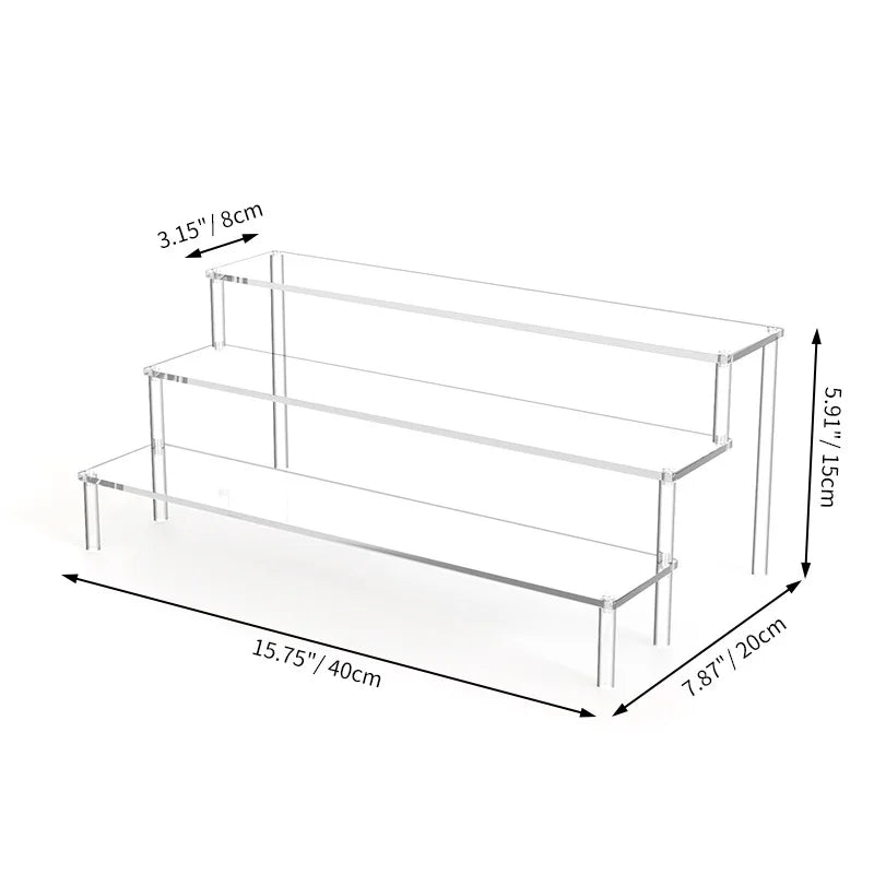 1pcs Multi-Layer Acrylic Display Stand Cake Display Rack High Transparent Trapezoidal Storage Shelf Perfect for Dessert Cupcake