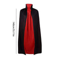 Halloween Themed Party Two Layer Two-Tone Hooded Stand-Up Collar Vampire Costume Robe Cloak, Unisex Adult Reversible Stand-Up C