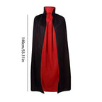 Halloween Themed Party Two Layer Two-Tone Hooded Stand-Up Collar Vampire Costume Robe Cloak, Unisex Adult Reversible Stand-Up C