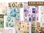TIANZI 30/60 Sheets Cute Die cut Stickers book Retro Cartoon Handmade Scrapbooking Handbook Material Phone Stickers Kids Gift
