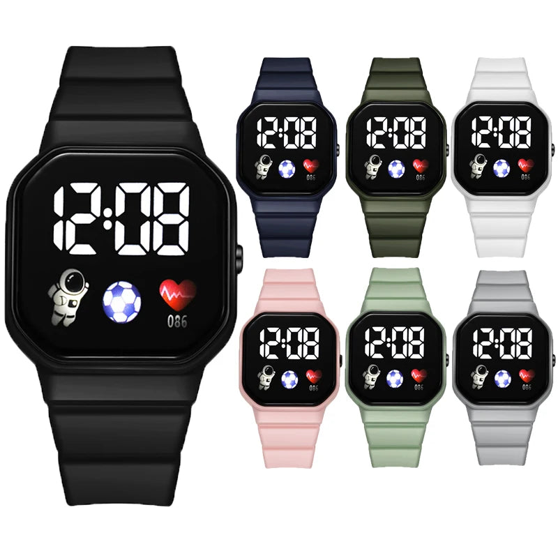 Kids Football LED Digital Sports Watch – Silicone Wristwatch