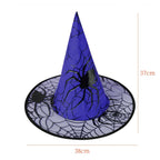 Witch Hat Halloween Decoration Supplies Witch Hat Children Adult Prom Party Dress Up Mesh Wizard Magics Hat for Party