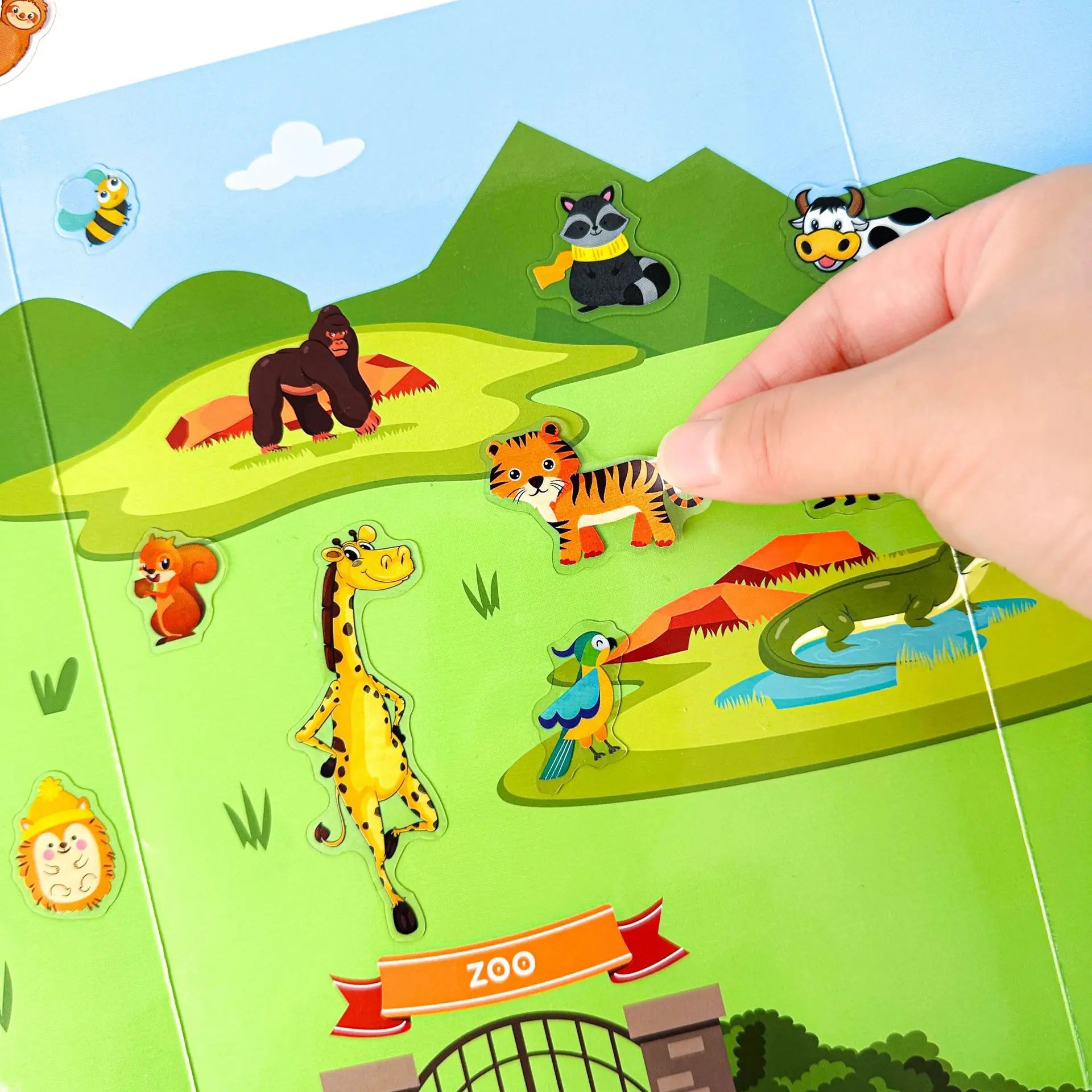 New Sticker Book Focus Potential Development Reusable Stickers Cartoon Animal Enlightenment Baby Early Education Book For Kids