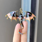 Fashion Enamel Dragon Brooches For Men Women Rhinestone Flying Dragon Clothes Suit Party Office Brooch Pins Jewelry Accessories