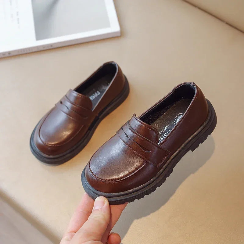 Children's Leather Shoes Classic British Style for Boys Girls