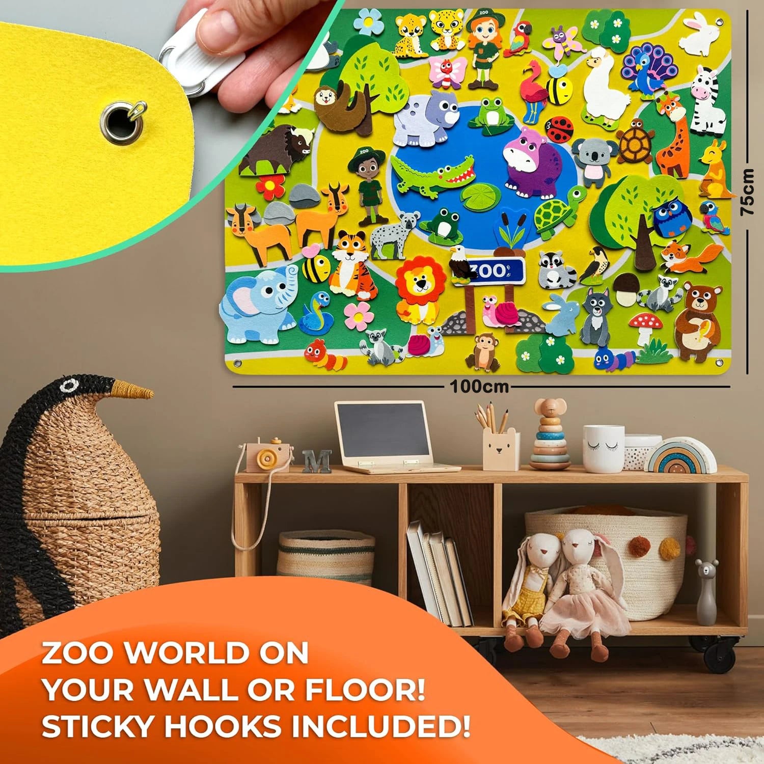 Zoo Animals Felt Story Board Montessori Learning Toy