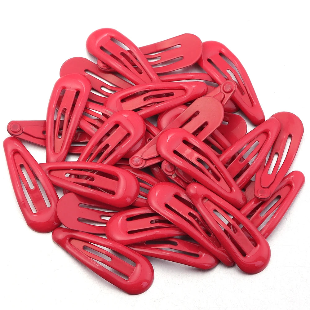 30pcs 3cm Colorful BB Hair Clips Girls Water Drop Shape Hairpin Cute Princess Barrette Simple Snap Clip Kids Hair Accessories