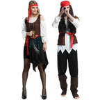 Pirate Pirates of the Caribbean Cosplay Captain Jack Sparrow Costume Men Women Female Male Female Carnival Halloween Sexy Set