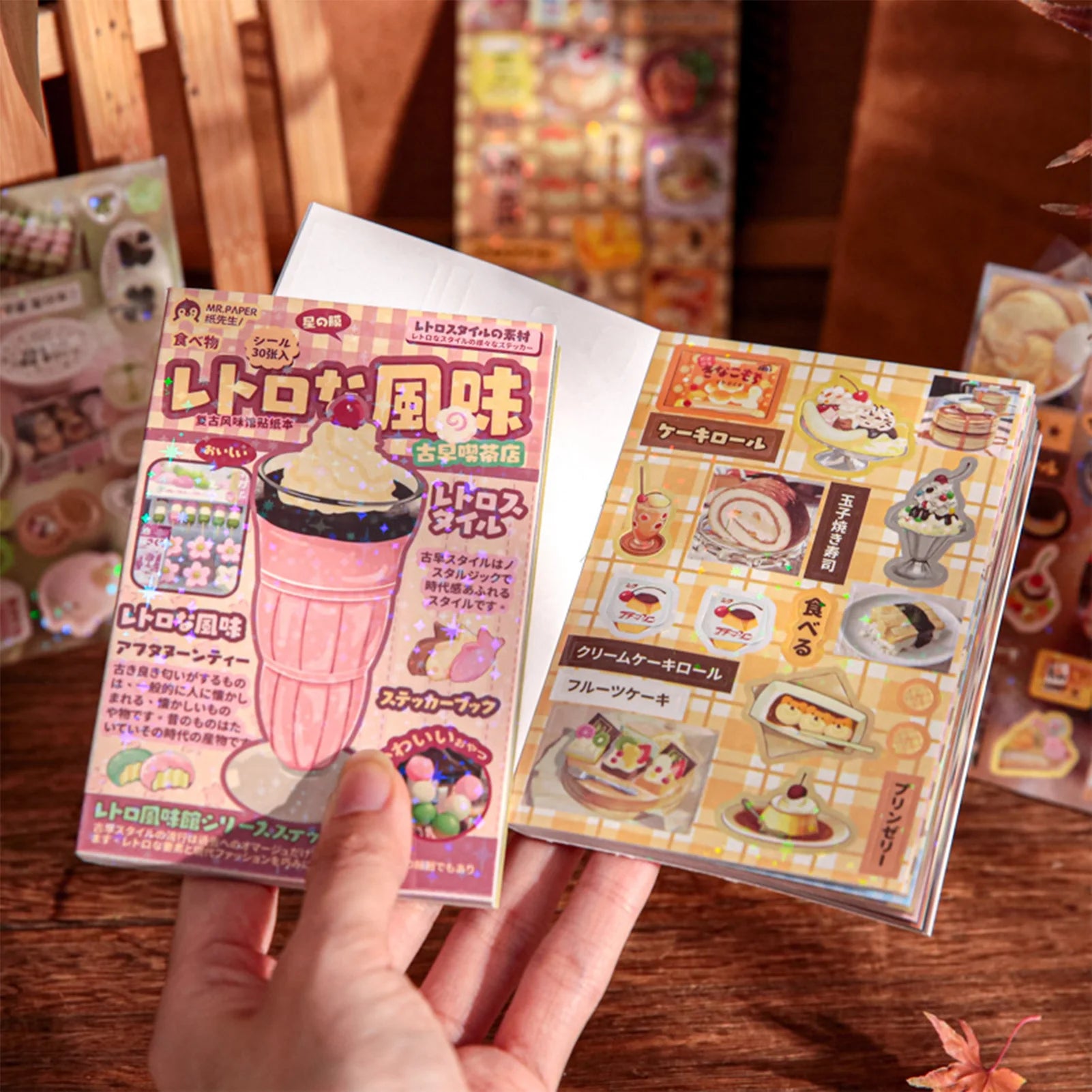 Japanese-style Cute Sticker Book with Delicious Dessert and Cake Stationery Stickers, Suitable for Birthday and Back-to-School