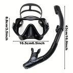 Diving Mask Snorkel Set For Adults Tempered Glass Professional Panoramic Scuba Snorkel Gear Swimming Training Snorkeling Kit