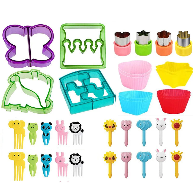 Sandwich Cutters Set for Children Food Cookies Bread Mold Maker Fruit and Vegetable Shapes Cutting Mould Baking Tools for Kids