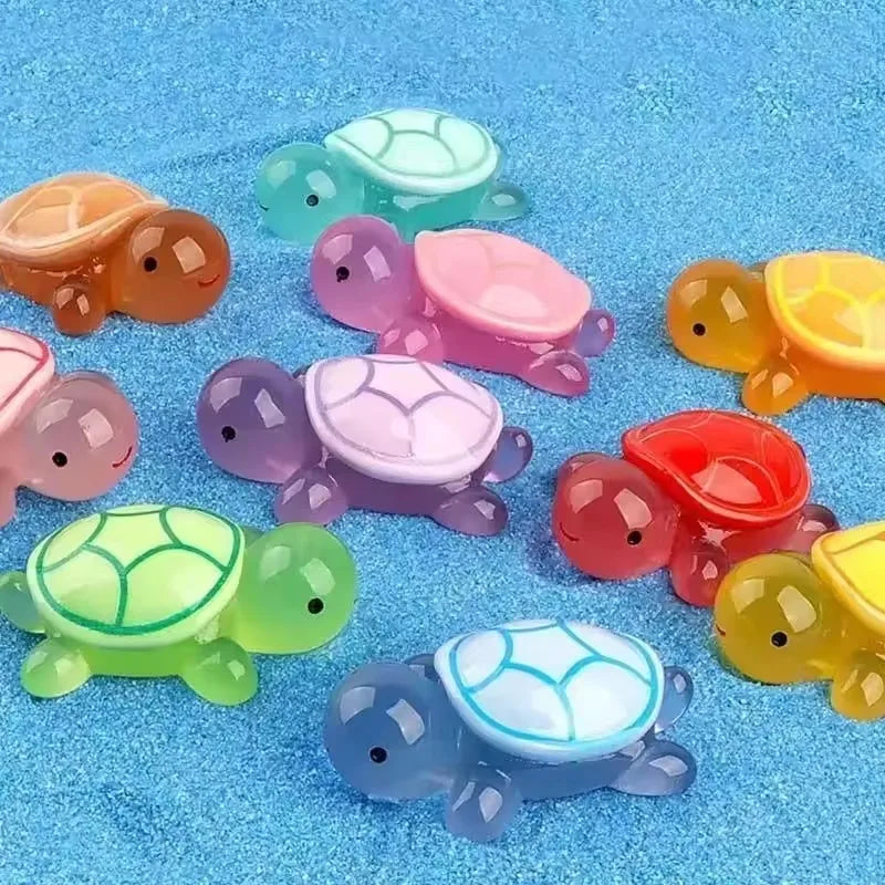 20/50/100pcs Cute Mini Luminous Turtle Ornaments Miniatures Turtle Micro Glowing in The Dark  Kids Toys Home Decoration Gift