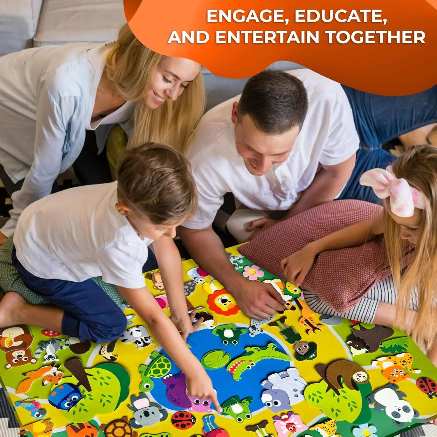 Zoo Animals Felt Story Board Montessori Learning Toy