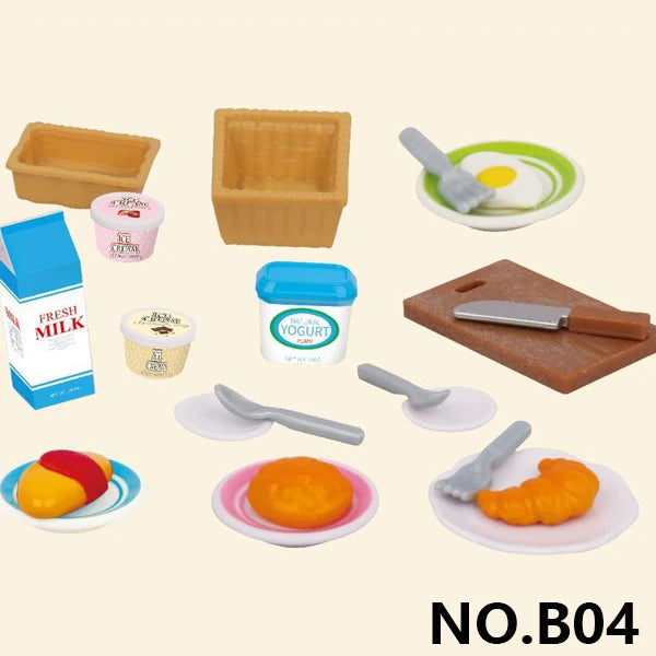 Forest Animal 1/12 Dollhouse Furniture Bedroom Kitchen Bathroom Set Miniature Simulation Dolls Accessories DIY Toys Girls