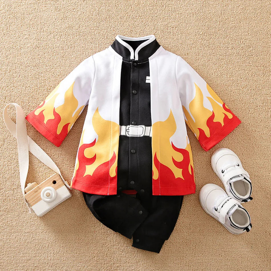 Baby Girl Boy Costume Anime Clothes Newborn Romper Infant Luffy Akatsuki Vegeta Cosplay Jumpsuit Toddler Halloween Costume 0-18M