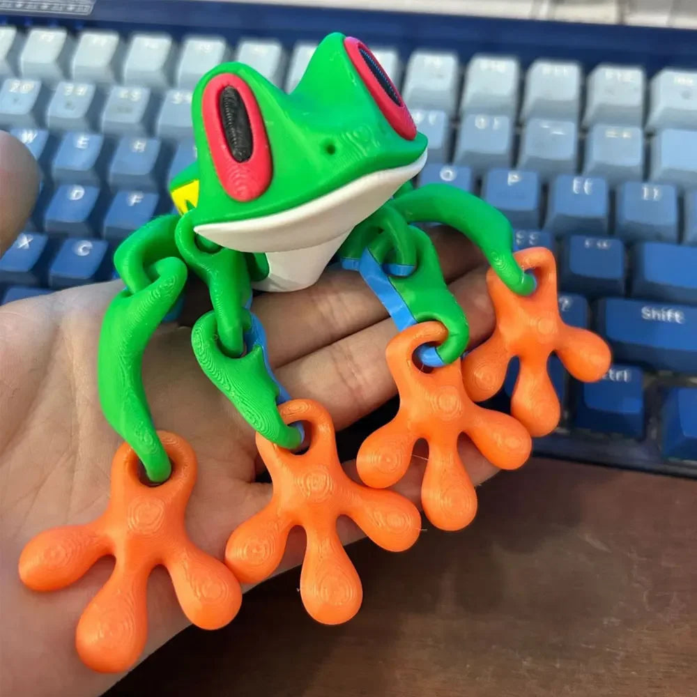 3D Printing Simulation Tree Frog Joint Movable Frog Ornaments Kitchen Home Decoration Office Animal Desk Toy Refrigerator Magnet