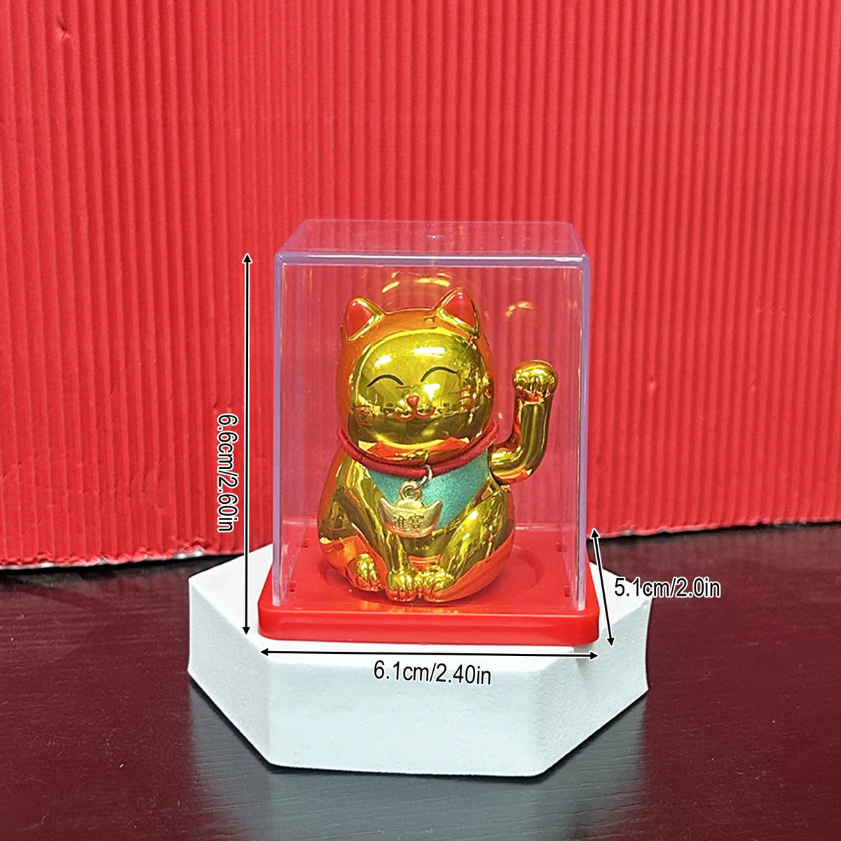 Solar Powered Maneki Neko Lucky Cat Welcoming Chinese Lucky Cat Waving Hand Beckoning Fortune Cat Figurines For Home Decor