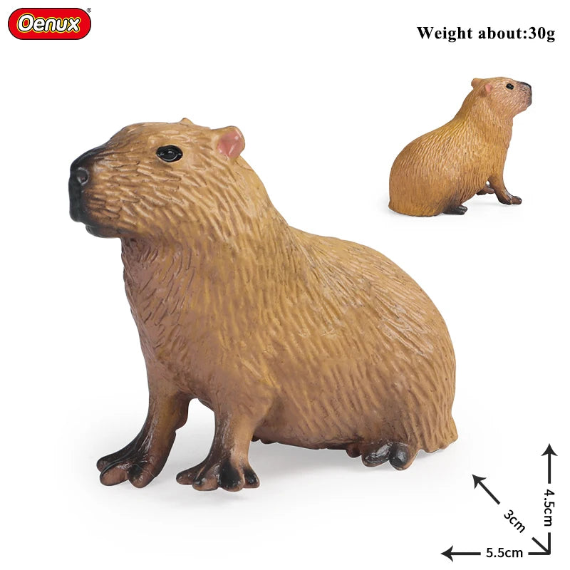 Oenux New Wild Animals Forest Orangutan Pigeon Hedgehog Aardvark Capybara Action Figure Model Figurines PVC Collection Kids Toy