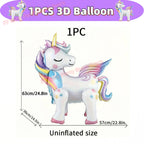 Kids Girls Unicorn Birthday Party Decoration Plate Cup Happy 1st Unicorn 3D Balloon Kid Favors Gift Wedding Baby Shower Supplies