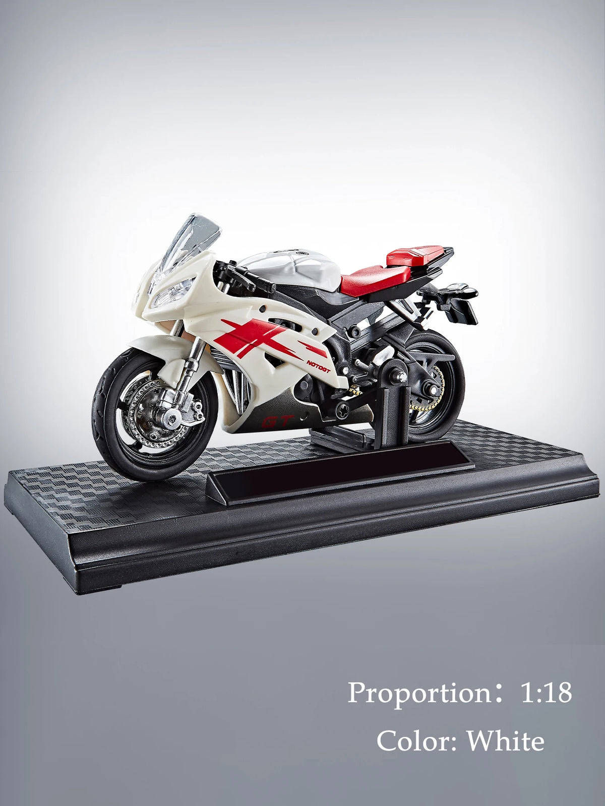 Model Diecast Motocycle Toys Ornament, 1:18/1:36 Car Rotating Rubber Rires Desktop Ornament Gifts
