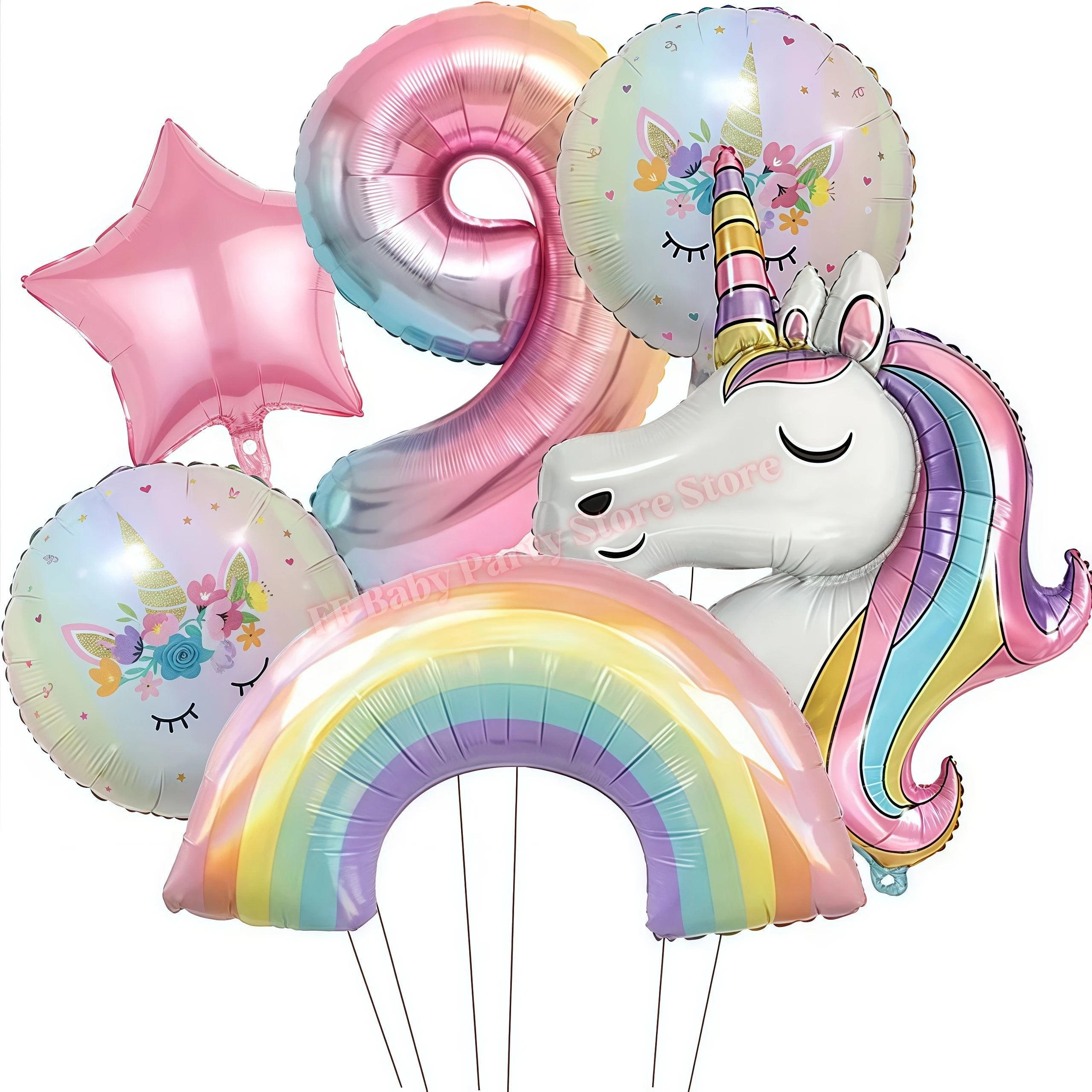 Kids Girls Unicorn Birthday Party Decoration Plate Cup Happy 1st Unicorn 3D Balloon Kid Favors Gift Wedding Baby Shower Supplies