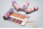 12/24/36/48/72 Hole Colorful Cloth Pencil Case Stationery Cosmetic Pencil Storage Bag Pencil roll School Supplies 050045