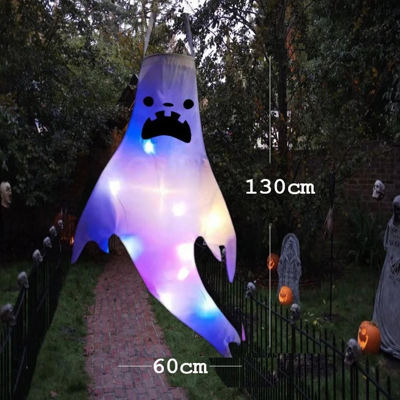 Hanging Ghost Halloween LED Luminous Ghost Children's Gift Scary Party Props Home Outdoor Courtyard Bar Hanging Decorations