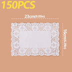 150Pcs Kitchen Fried Food Special Flower Bottom Paper Oil-absorbing Paper Baking Cake Pizza Snack Round Household Lace Paper Pad
