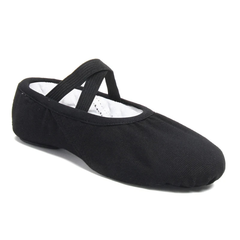 Canvas Ballet Shoes Split Sole Dance Slippers for Kids Adults